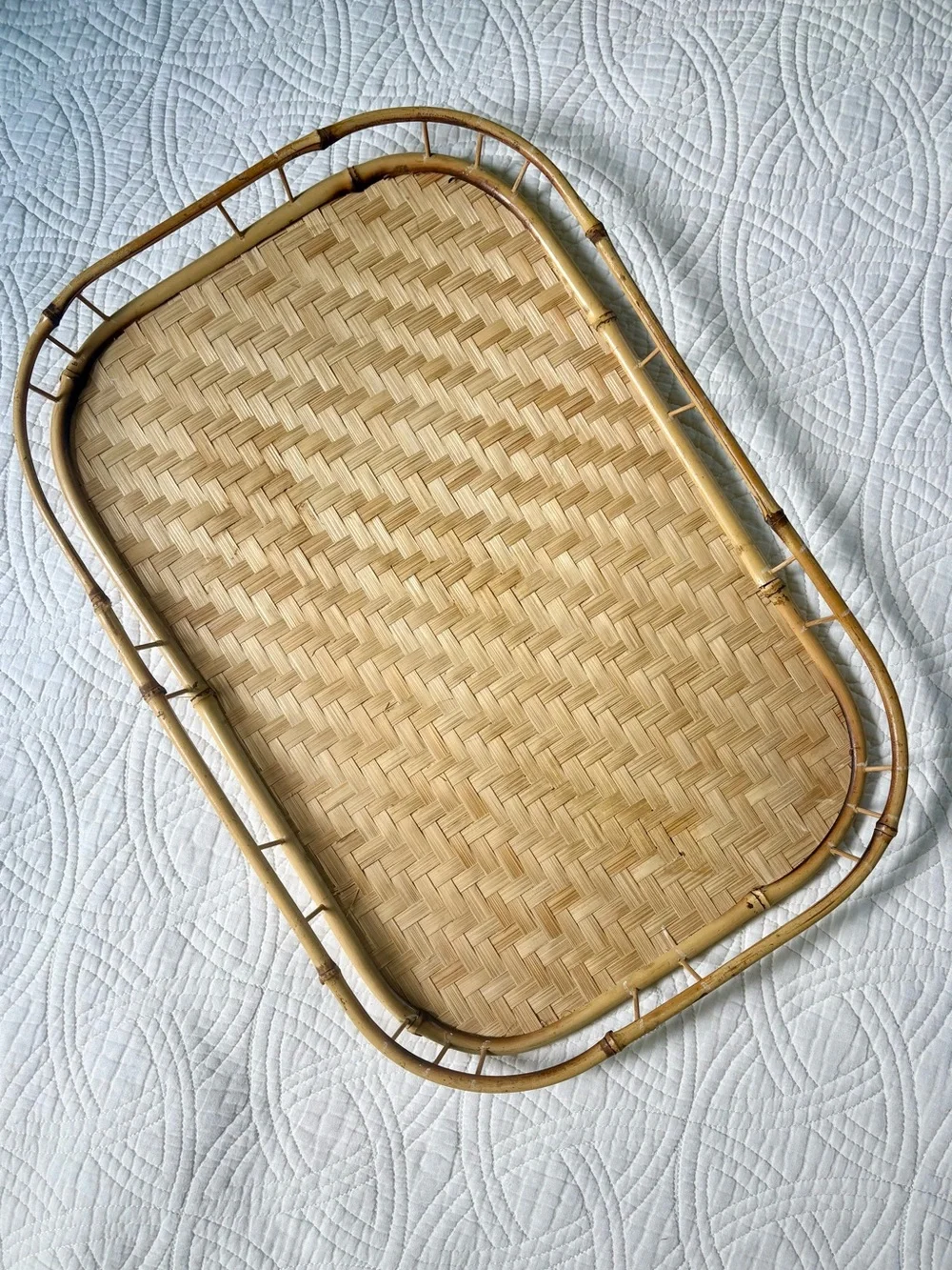 Pier One Bamboo Rattan Serving Tray